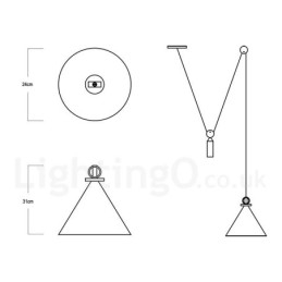 Lampada a sospensione nordica moderna contemporanea in rame e ottone 24 cm x 31 cm LED