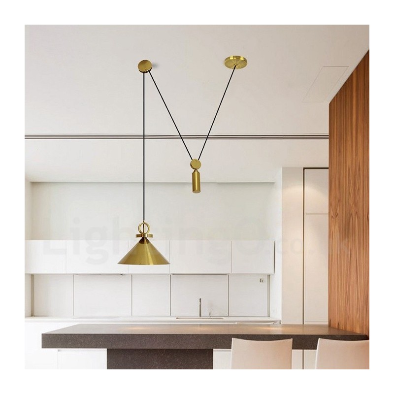 Lampada a sospensione nordica moderna contemporanea in rame e ottone 24 cm x 31 cm LED