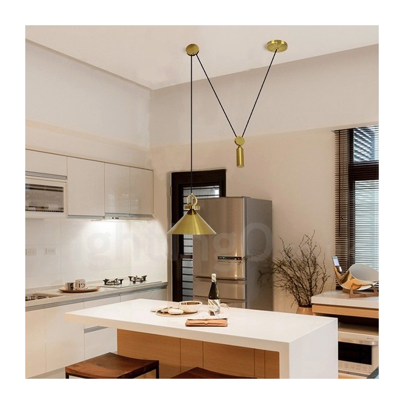 Lampada a sospensione nordica moderna contemporanea in rame e ottone 24 cm x 31 cm LED