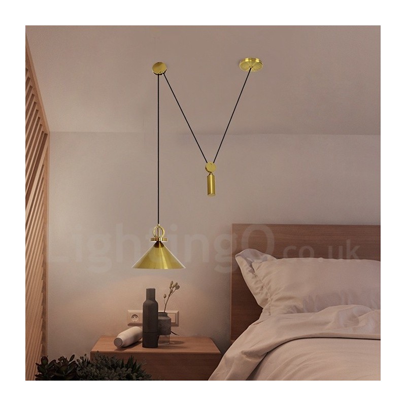 Lampada a sospensione nordica moderna contemporanea in rame e ottone 24 cm x 31 cm LED