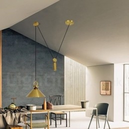 Lampada a sospensione nordica moderna contemporanea in rame e ottone 24 cm x 31 cm LED