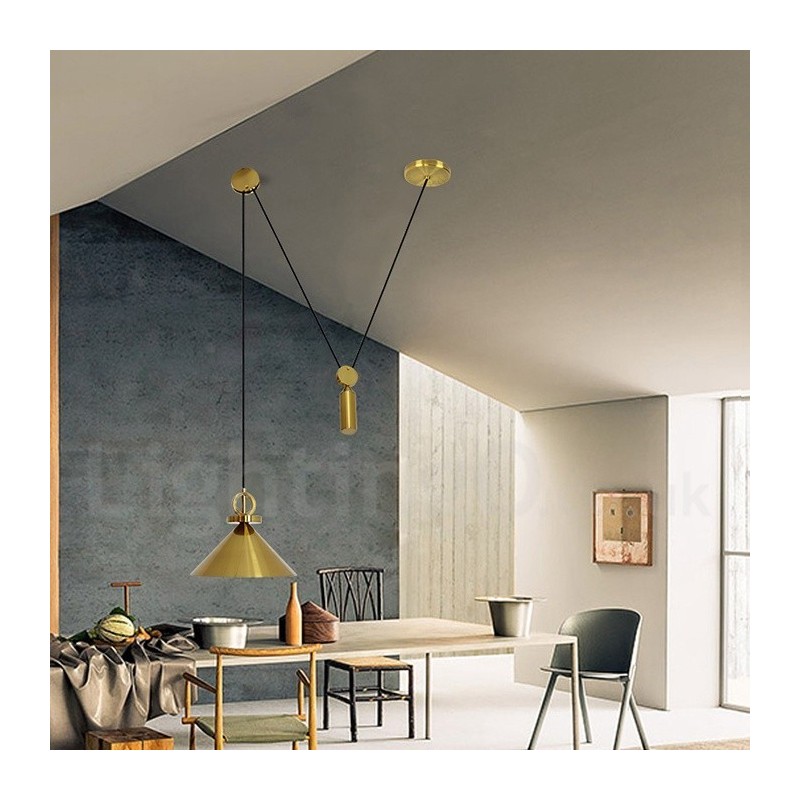 Lampada a sospensione nordica moderna contemporanea in rame e ottone 24 cm x 31 cm LED