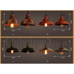 Lampada a sospensione rustica vintage Lodge 1 luce per loft