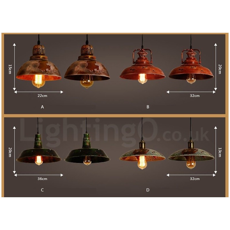 Lampada a sospensione rustica vintage Lodge 1 luce per loft