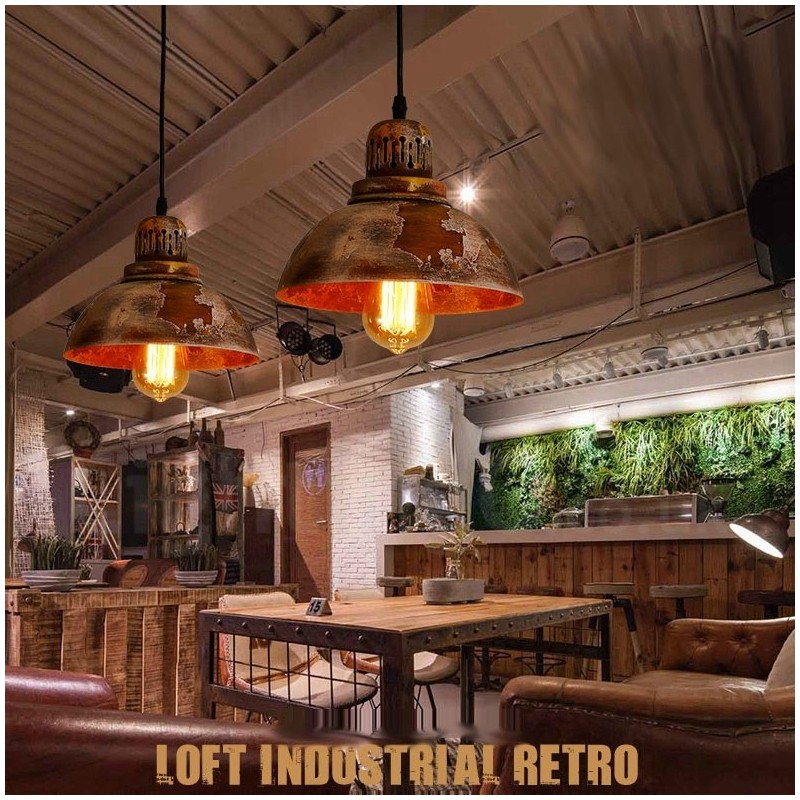 Lampada a sospensione rustica vintage Lodge 1 luce per loft