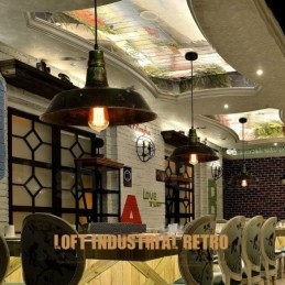 Lampada a sospensione rustica vintage Lodge 1 luce per loft