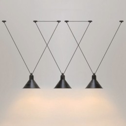 Lampada a sospensione a 3 luci moderna e contemporanea con paralume in acciaio