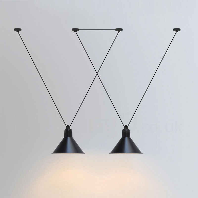 Lampada a sospensione a 3 luci moderna e contemporanea con paralume in acciaio