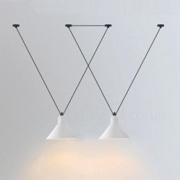 Lampada a sospensione a 3 luci moderna e contemporanea con paralume in acciaio