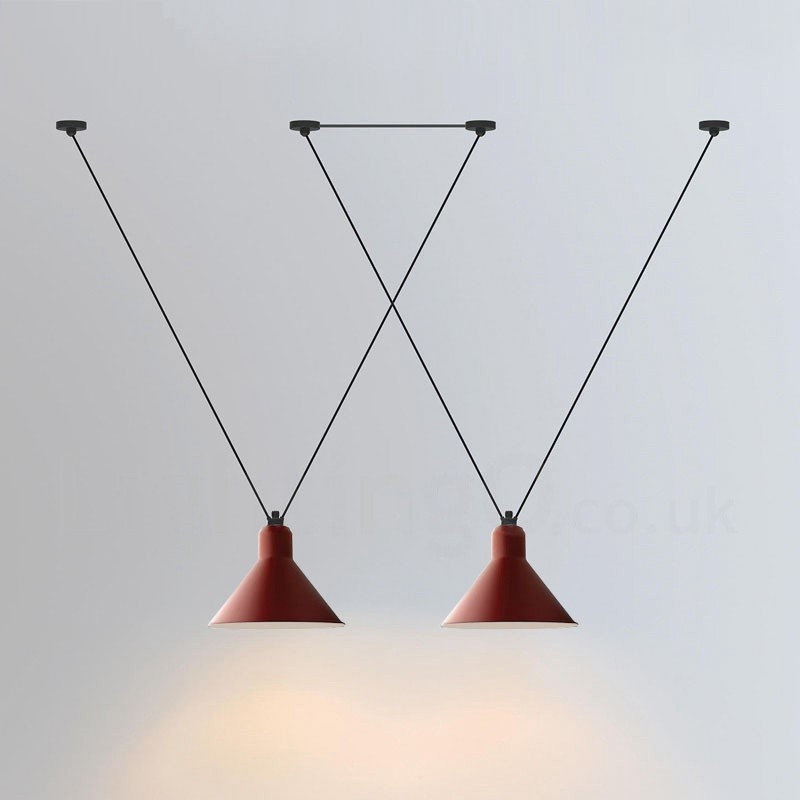 Lampada a sospensione a 3 luci moderna e contemporanea con paralume in acciaio