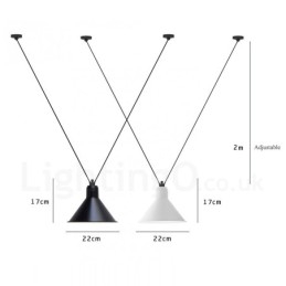 Lampada a sospensione a 3 luci moderna e contemporanea con paralume in acciaio