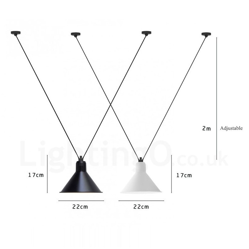 Lampada a sospensione a 3 luci moderna e contemporanea con paralume in acciaio