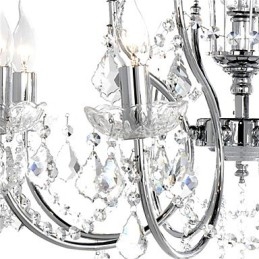 Lampadario in cristallo moderno a 8 luci, argento, 62 cm