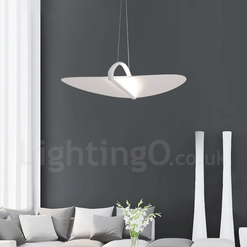 Lampada a sospensione moderna contemporanea 1 luce in acrilico con paralume in acciaio
