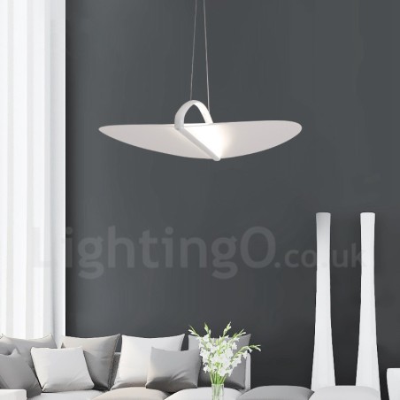 Lampada a sospensione moderna contemporanea 1 luce in acrilico con paralume in acciaio