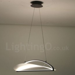 Lampada a sospensione moderna contemporanea 1 luce in acrilico con paralume in acciaio