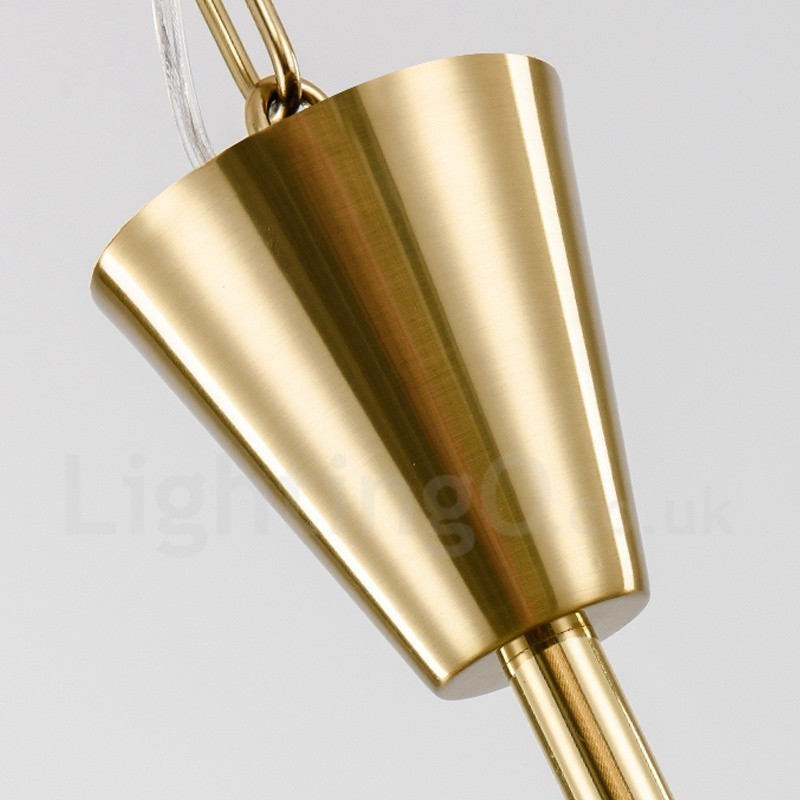 Lampada a sospensione contemporanea 9 luci in acciaio e cristallo E14 Ø 80 cm H 58 cm