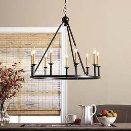 Lampadario mini in metallo dipinto stile country