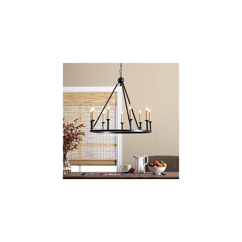 Lampadario mini in metallo dipinto stile country