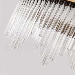 Lampada a sospensione moderna in acciaio e vetro Ø 85 cm H 34 cm