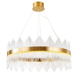 Lampada a sospensione moderna in acciaio e vetro Ø 85 cm H 34 cm
