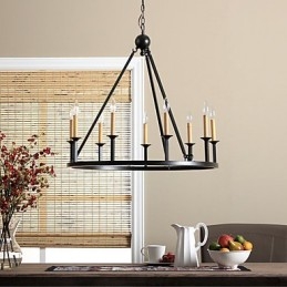 Lampadario mini in metallo dipinto stile country