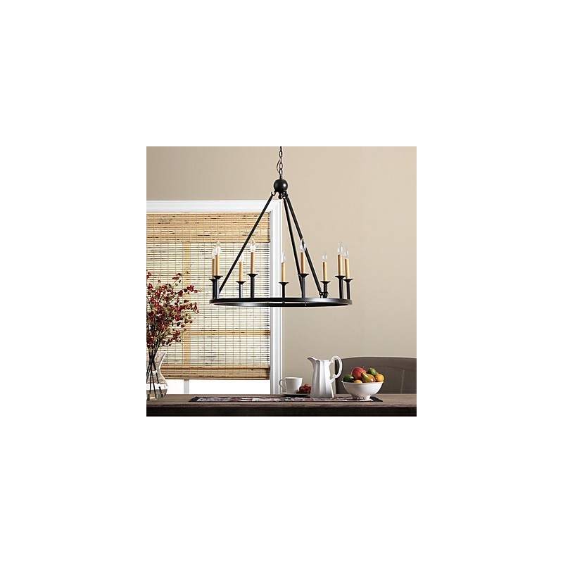 Lampadario mini in metallo dipinto stile country