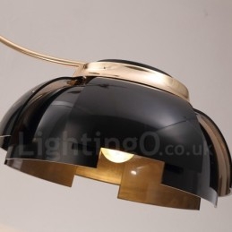 Lampadario moderno contemporaneo a 3 luci in acciaio con paralume in acrilico