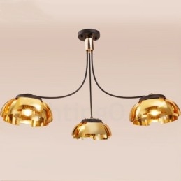 Lampadario contemporaneo in acciaio a 3 luci con paralume in acrilico Ø 105 cm H 65 cm E27