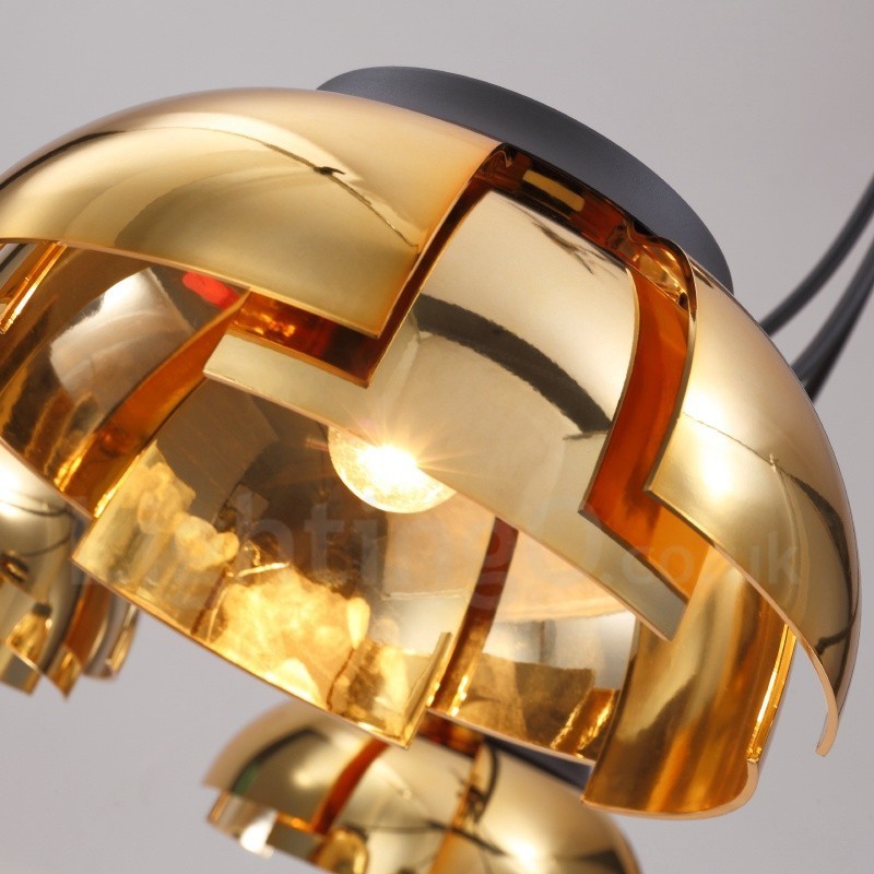 Lampadario contemporaneo in acciaio a 3 luci con paralume in acrilico Ø 105 cm H 65 cm E27