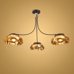 Lampadario contemporaneo in acciaio a 3 luci con paralume in acrilico Ø 105 cm H 65 cm E27