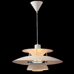 Lampadario a sospensione moderno contemporaneo cromo bianco 50 cm E12/E14