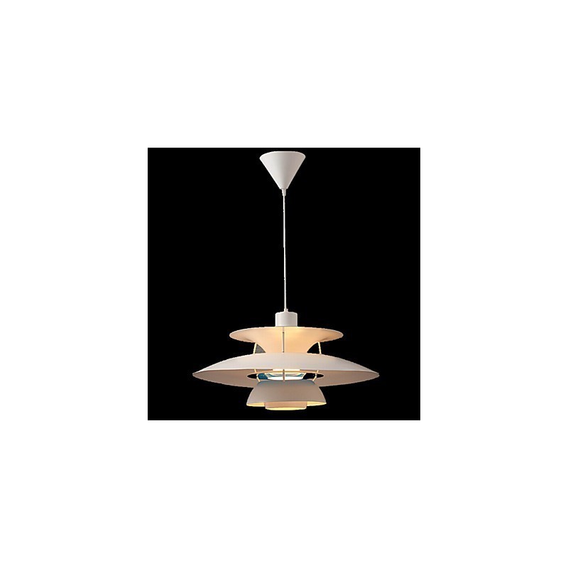 Lampadario a sospensione moderno contemporaneo cromo bianco 50 cm E12/E14
