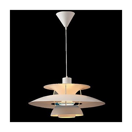 Lampadario a sospensione moderno contemporaneo cromo bianco 50 cm E12/E14