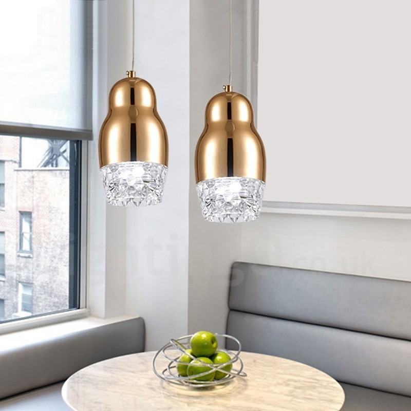 Lampada a sospensione contemporanea 1 luce in lega di alluminio con paralume in acrilico