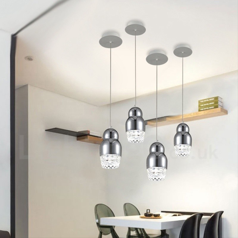 Lampada a sospensione contemporanea 1 luce in lega di alluminio con paralume in acrilico