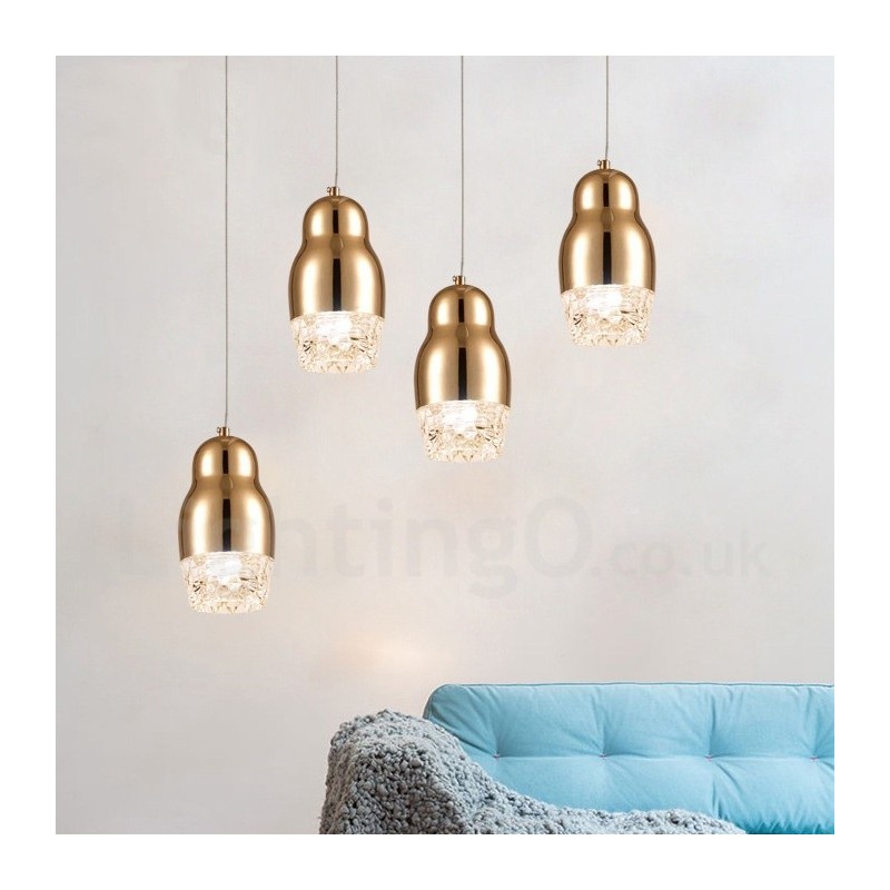 Lampada a sospensione contemporanea 1 luce in lega di alluminio con paralume in acrilico