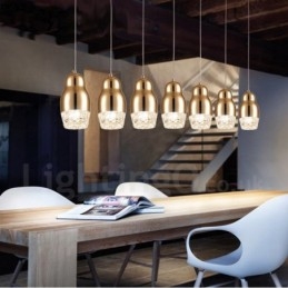 Lampada a sospensione contemporanea 1 luce in lega di alluminio con paralume in acrilico