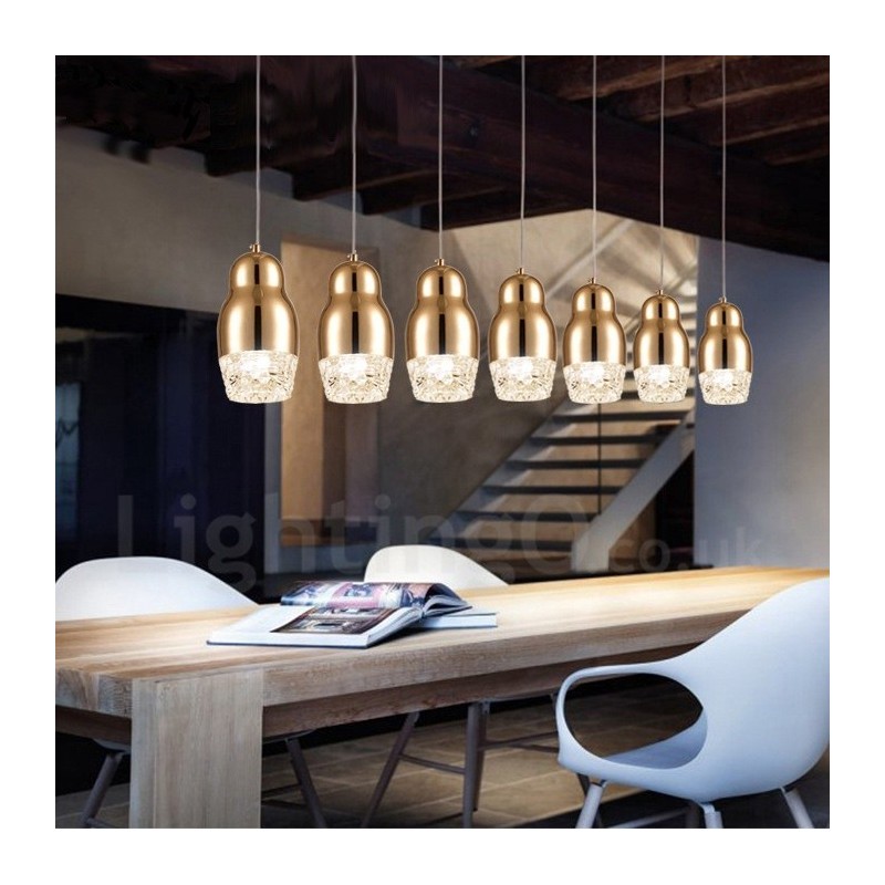 Lampada a sospensione contemporanea 1 luce in lega di alluminio con paralume in acrilico