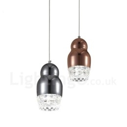 Lampada a sospensione contemporanea 1 luce in lega di alluminio con paralume in acrilico