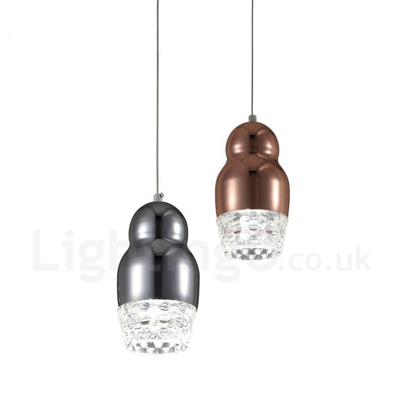 Lampada a sospensione contemporanea 1 luce in lega di alluminio con paralume in acrilico