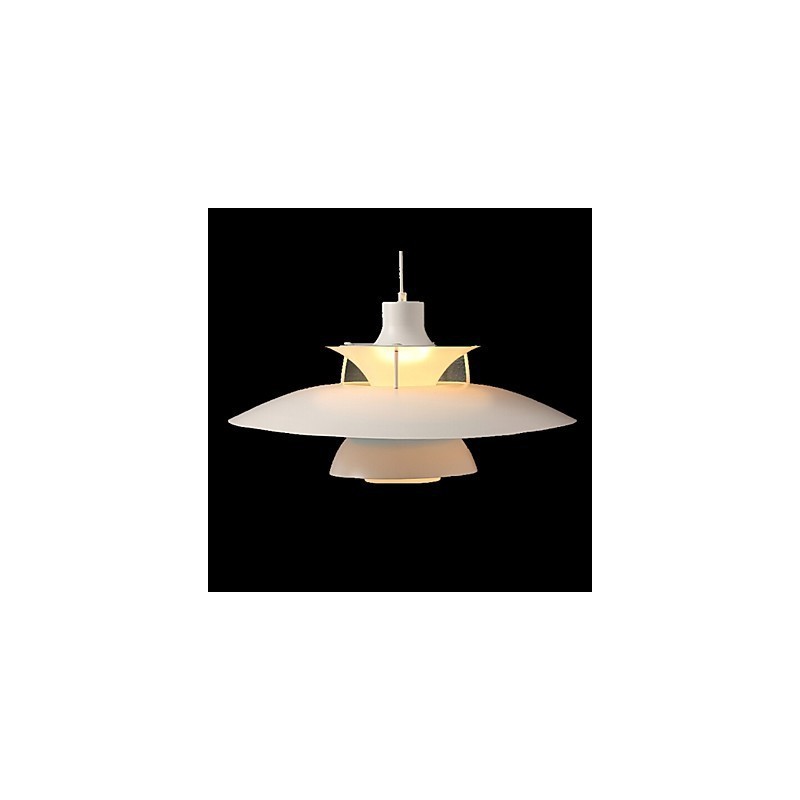 Lampadario a sospensione moderno contemporaneo cromo bianco 50 cm E12/E14