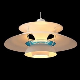 Lampadario a sospensione moderno contemporaneo cromo bianco 50 cm E12/E14