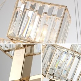 Lampada a sospensione contemporanea in acciaio con paralume in cristallo 10 luci E14 Ø103 cm H32 cm