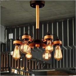 Lampadario retrò americano a 6 luci