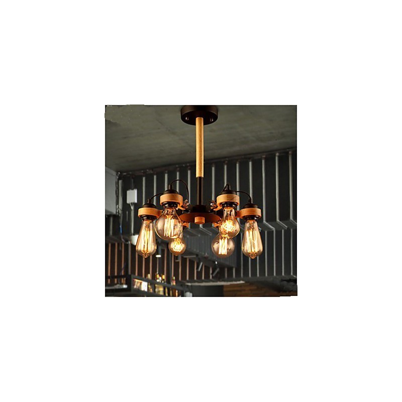 Lampadario retrò americano a 6 luci