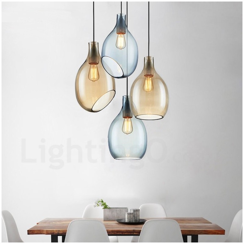 Lampada a sospensione contemporanea in vetro 1 luce E27 Ø 23 cm H 40 cm
