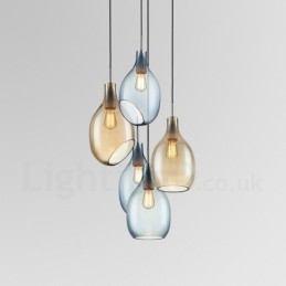 Lampada a sospensione contemporanea in vetro 1 luce E27 Ø 23 cm H 40 cm