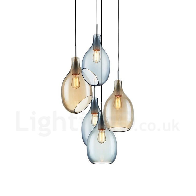 Lampada a sospensione contemporanea in vetro 1 luce E27 Ø 23 cm H 40 cm
