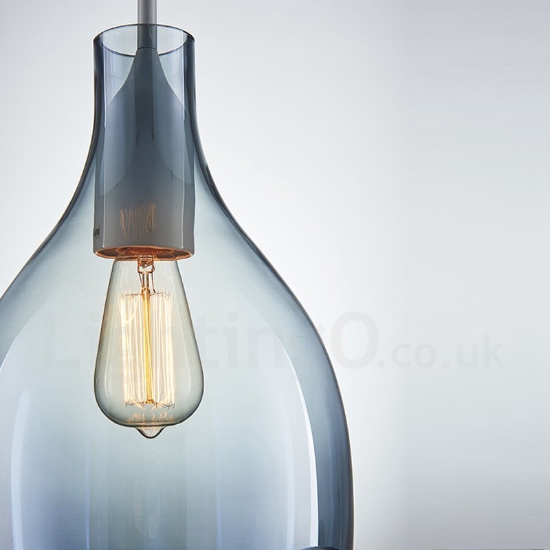 Lampada a sospensione contemporanea in vetro 1 luce E27 Ø 23 cm H 40 cm